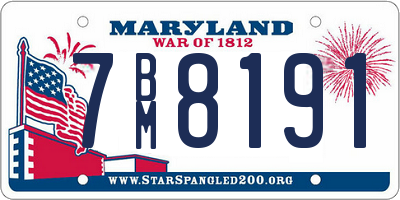MD license plate 7BM8191