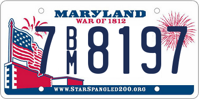 MD license plate 7BM8197