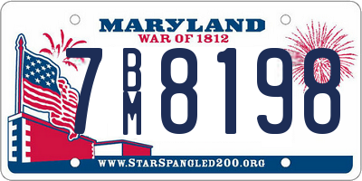 MD license plate 7BM8198
