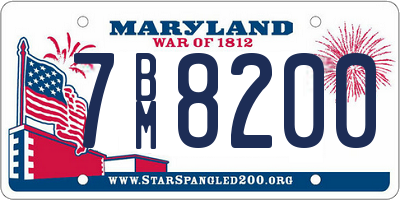 MD license plate 7BM8200