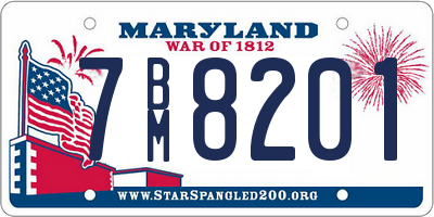 MD license plate 7BM8201