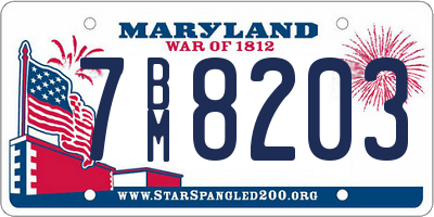 MD license plate 7BM8203