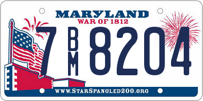 MD license plate 7BM8204