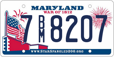 MD license plate 7BM8207