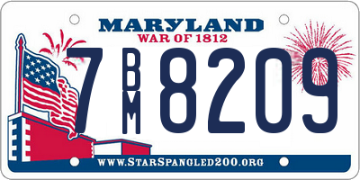 MD license plate 7BM8209