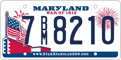 MD license plate 7BM8210