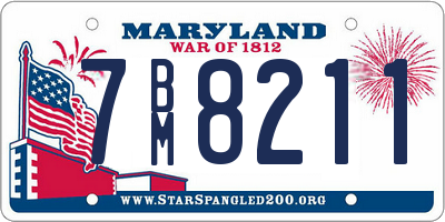 MD license plate 7BM8211