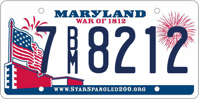 MD license plate 7BM8212