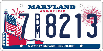 MD license plate 7BM8213