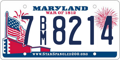 MD license plate 7BM8214