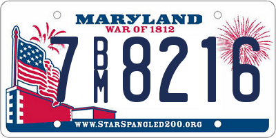 MD license plate 7BM8216