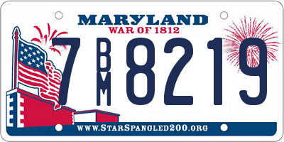 MD license plate 7BM8219