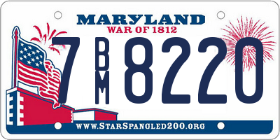 MD license plate 7BM8220