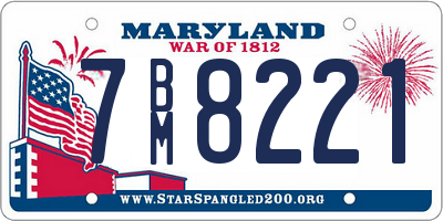 MD license plate 7BM8221