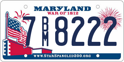 MD license plate 7BM8222