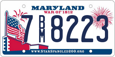 MD license plate 7BM8223