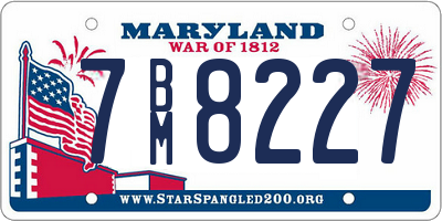 MD license plate 7BM8227