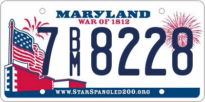 MD license plate 7BM8228