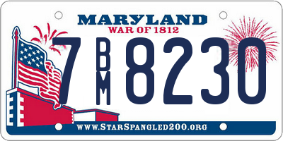 MD license plate 7BM8230