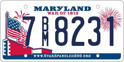 MD license plate 7BM8231