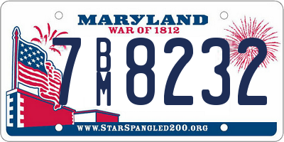 MD license plate 7BM8232