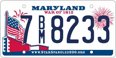 MD license plate 7BM8233