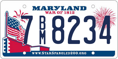 MD license plate 7BM8234