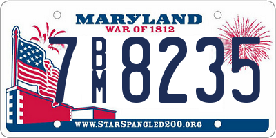 MD license plate 7BM8235