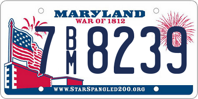 MD license plate 7BM8239