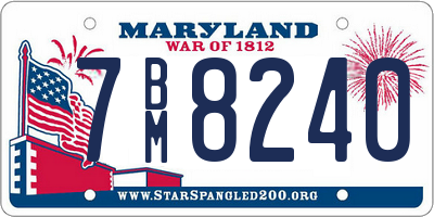 MD license plate 7BM8240