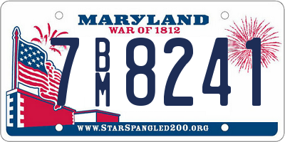 MD license plate 7BM8241