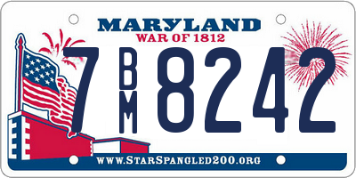 MD license plate 7BM8242