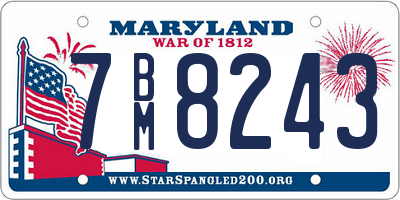 MD license plate 7BM8243