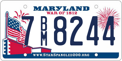 MD license plate 7BM8244