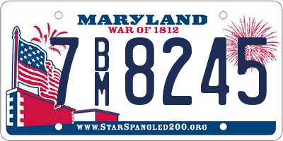 MD license plate 7BM8245