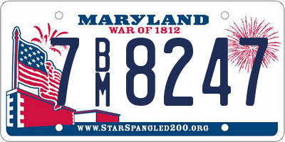 MD license plate 7BM8247