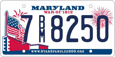 MD license plate 7BM8250