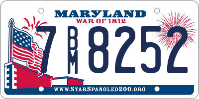 MD license plate 7BM8252