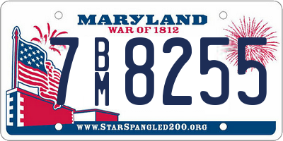 MD license plate 7BM8255