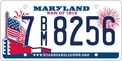 MD license plate 7BM8256