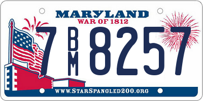 MD license plate 7BM8257