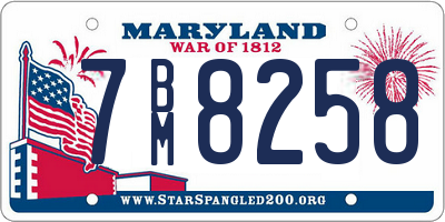 MD license plate 7BM8258