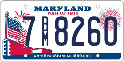 MD license plate 7BM8260