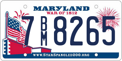 MD license plate 7BM8265