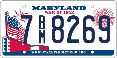 MD license plate 7BM8269