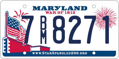 MD license plate 7BM8271