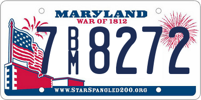 MD license plate 7BM8272