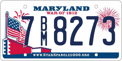 MD license plate 7BM8273