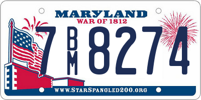 MD license plate 7BM8274