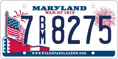 MD license plate 7BM8275